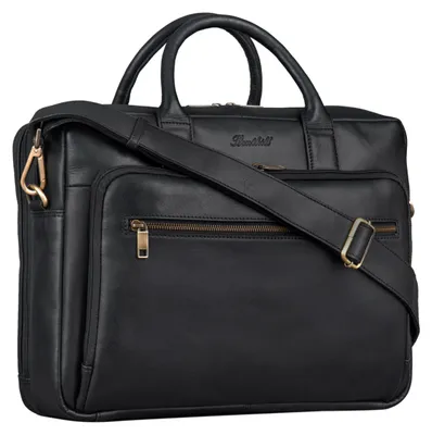 Produktbild von Benthill Aktentasche aus echtem Leder - Schultertasche / Umhängetasche - Leder-Tasche Lehrertasche / Studententasche - Leder Herren Arbeitstasche aus Büffelleder