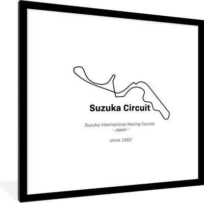 Produktbild von MuchoWow® Gerahmtes Poster Suzuka - Formel 1 - Rennstrecke 40x40 cm - Poster mit Schwarzem Bilderrahmen Wandposter Rahmen Foto Bilder - Poster - Plakat im Rahmen