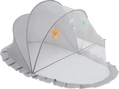 Produktbild von Faltbares Moskitonetz für Babybetten – mit Baldachin – 125 x 55 x 55 cm, perfekt für Reisen und zum Schlafen im Freien