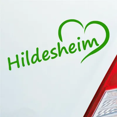 Produktbild von Auto Aufkleber Hildesheim Herz Stadt City Liebe Love 18,5x8 cm Hellgrün Sticker Heckscheibenaufkleber