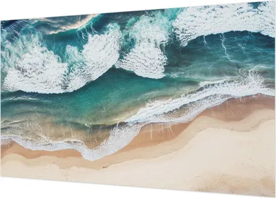 Produktbild von Fototapete - Wandbilder für Wohnzimmer - 416x254 - Dekorative Wandfolie - Modernes Design für Wanddekoration - Tapeten für Innenräume - Meereswellen