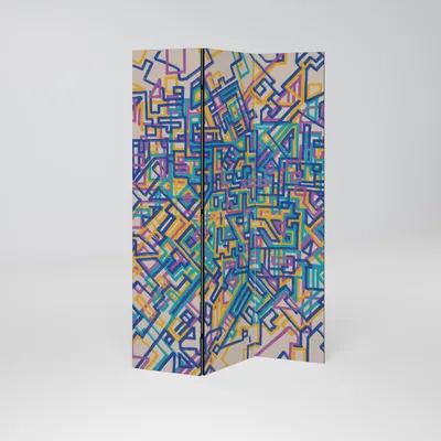 Produktbild von SpaceRebels Paravent Raumteiler - 3-teilig Raumtrenner, Druck 1-Seite - Raumtrenner - Trennwand Wohnung - Room Divider - Spanische Wand Deko Modern Sichtschutz