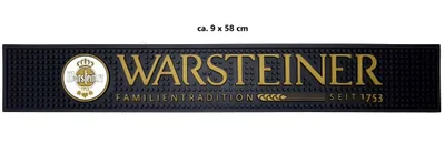 Produktbild von Warsteiner Barmatte Gummimatte Bar Unterlage Untersetzer - schwarz ca 58 x 9cm