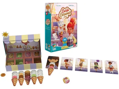 Produktbild von LOKI | 518980 | Carla Caramel | Nominiert zum Kinderspiel des Jahres 2023 | kooperatives Kinderspiel | für 1-6 Spieler ab 4 Jahren | Verteilt Carlas köstliche Eiscreme, Bevor sie schmilzt!