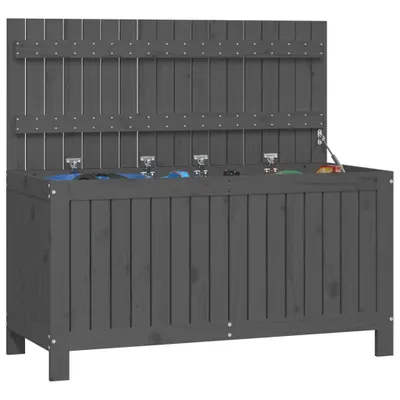 Produktbild von vidaXL Gartentruhe Grau 115x49x60 cm Massivholz Kiefer