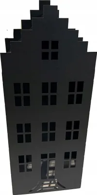 Produktbild von Laterne Haus Führte Kerze Laterne Medium Schwarz Loft-Laterne 35 Cm