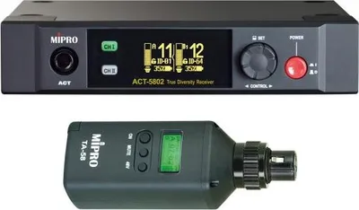 Immagine prodotto di Ricevitore a 2 canali Mipro ACT-5802 con trasmettitore a innesto TA-58
