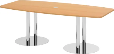 Produktbild von bümö Konferenztisch klein KT22 - Nachbildung: Buche, tischfuss: Chromsäulen