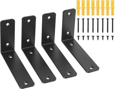 Produktbild von Famanu Wandhalterungen L-förmig - Metallstützen für Regalböden (150 x 100 mm)