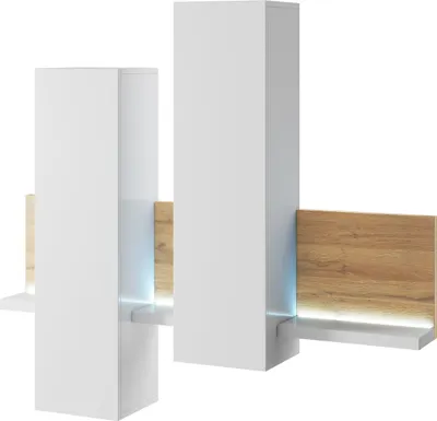 Productafbeelding van Furniture24: Wandplank, wandrek, hangkast, 2 wandkasten met verlichting, model BOTA 04