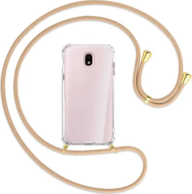 Produktbild von Handykette Backcover-Schutzhülle mit Band (Metall goldfarben) für Samsung Galaxy J5 2017 - beige