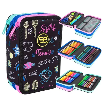 Produktbild von COOLPACK JUMPER 3 gefülltes Federmäppchen Federmappe Schülermäppchen Federtasche TENNIS STAR