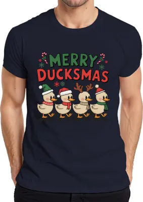 Produktbild von Merry Duckmas Enten Geweih - Weihnachten Xmas Christmas Herren T-Shirt, Navy, L
