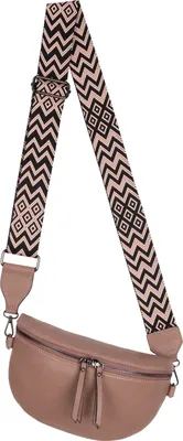 Produktbild von Bauchtasche (8330) Umhängetasche Crossbody-Bag Kunstleder Italy-Design PINK
