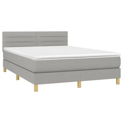 Produktbild von vidaXL Boxspringbett mit Matratze Hellgrau 140x190 cm Stoff