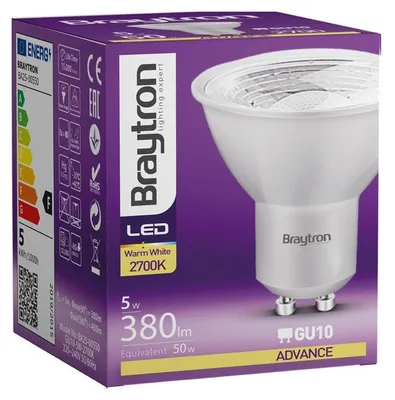Produktbild von 10x GU10 LED Spot 5W 3000K warmweiß 38° 450lm Leuchtmittel ersetzt 50W Halogen Braytron