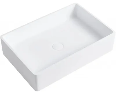 Obrázek produktu pro sklokeramikaO - Umyvadlo z litého mramoru Lacerta - na desku - bílá matná - 60x40 cm