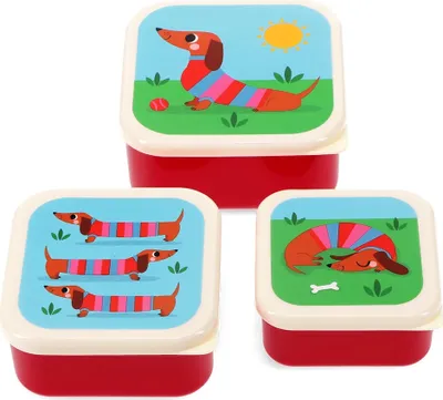Produktbild von Rex London - Snack Box 3er Set - Sausage Dog / Dackel