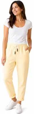 Produktbild von Damen Jogginghose mit Kordelzug – Bequeme Freizeithose mit Taschen, elastischer Bund, schmaler Schnitt Gelb/S/M