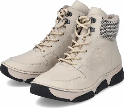 Produktbild von Rieker Damen Schnürstiefel warm gefüttert Stiefelette 45955-60 beige, Schuhgröße:41 EU