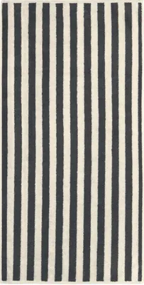 Produktbild von Handtuch - 50 x 100 cm - Anthrazit - Weiß - Baumwolle - Streifenmuster