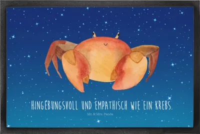 Produktbild von Mr. & Mrs. Panda Bodenvorleger Sternzeichen Krebs 50 x 75 cm - Sternenhimmel Blau - Geschenk, Meerestier, bodenmatte, Schmutzfangmatte, Krabbe, Geburtstag Juli, Krebse