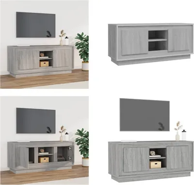 Produktbild von vidaXL TV Schrank Grau Sonoma 102x35x45 cm Holzwerkstoff - TV-Schrank - TV-Schränke - TV-Möbel - TV-Ständer