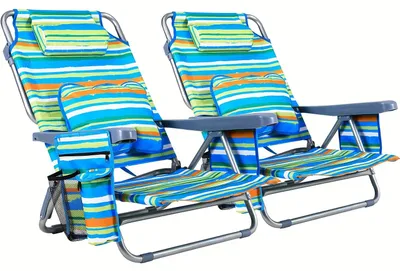 Immagine prodotto di Sedia da spiaggia - Sedia da campeggio - Sedia pieghevole - Sedia a sdraio - Sedia da spiaggia pieghevole - Schienale regolabile con 4 posizioni