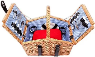 Produktbild von Famanu Picknickkorb für 2 Personen - mit Kühltasche und Geschirrset