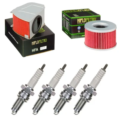 Image de Kit d'entretien pour Honda CBX 550 F Supersport 1982-1984 : filtre et bougies d'allumage de la marque Pamoto - Neuf