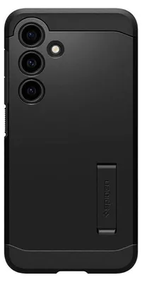 A black phone case with a kickstand.
