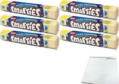 Produktbild von Smarties white chocolate Riesenrolle 6er Pack (6x120g Packung) + usy Block