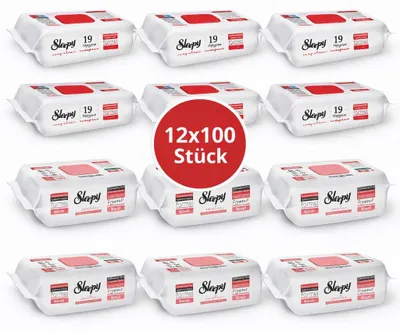 Produktbild von Sleepy Easy Clean Oberflächenreinigungstücher – 6x100 Kirsche + 6x100 Pomelo | Großverbraucher