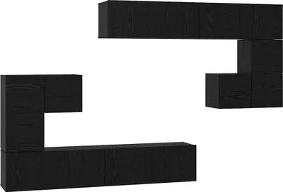 Immagine prodotto di vidaXL Mobili TV 4 pezzi in rovere nero a base di legno