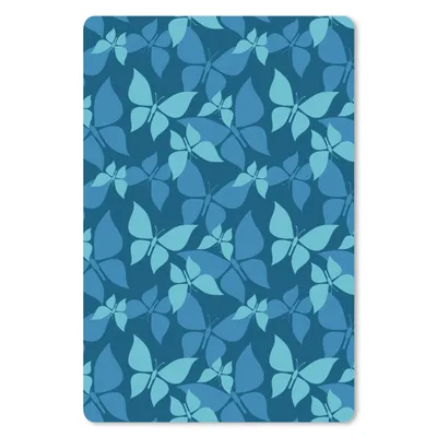 Produktbild von MuchoWow® Mauspad Mousepad Schmetterlinge - Muster - Blau 40x60 cm - Mousepads - Maus Mat - Pad - Mausunterlage - Schreibtisch Accesoire