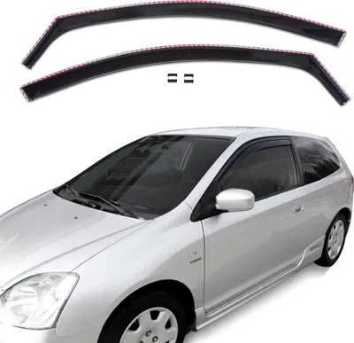 Image de GP Déflecteurs Deflecteurs D'Air Pour Honda Civic 2001-2005 3 Portes 2pcs, Aérodynamique, Montage Facile