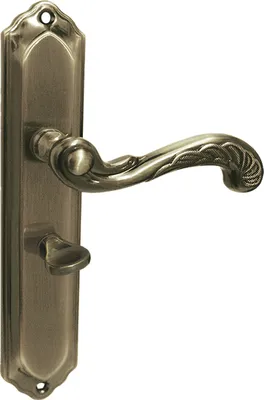 Produktbild von Retro Klamka na Szyldzie Długim WC Kuchinox, Aluminium, Patyna, Drzwi Wewnętrzne, Classic, Zestaw Montażowy Współczesna Elegancja