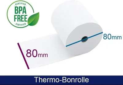 Immagine prodotto di Rotolo termico - 80 80 12,7 (B/D(max.)/K) bianco, 55g, 80m, senza BPA