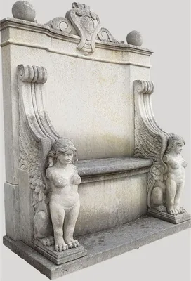 Produktbild von Casa Padrino Luxus Barock Stein Gartenbank Antik Weiß / Grau 116 x H. 168 cm -  Italy