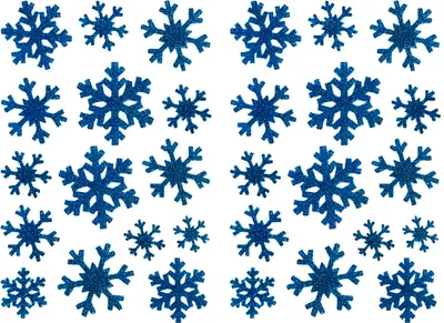Produktbild von Oblique Unique 30 Schneeflocken Schnee Sticker Schneekristall Aufkleber für Weihnachten Weihnachtsdeko zum Basteln dunkelblau
