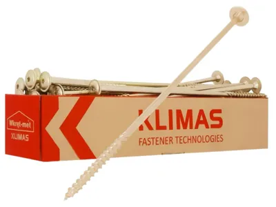 Produktbild von Klimas WKCP Holzbauschrauben mit Tellerkopf TX40 verzinkt gelb 8 x 440 mm 50 St.