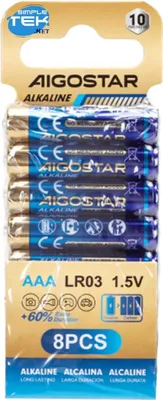 Obrázek produktu pro 8 ks alkalických baterií typu AAA (LR03) 1,5 V, nenabíjecích [balení po 8 ks]