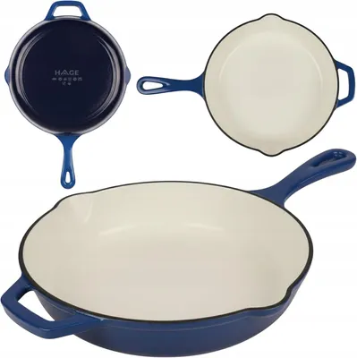 Produktbild von Emaillierte gusseiserne Bratpfanne 26 cm, hellblau