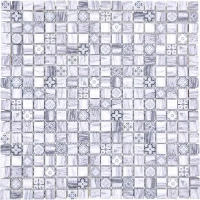 Produktbild von Glasmosaik XCM RW09 Grau Holzoptik 30x30 cm