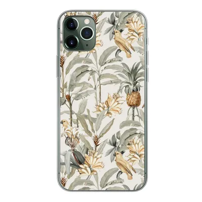 Produktbild von MuchoWow® Handyhülle Schutzhülle Hülle für iPhone 11 Pro Max Blume - Ananas - Tropisch Silikon Softcase Handy Hülle - Schutz