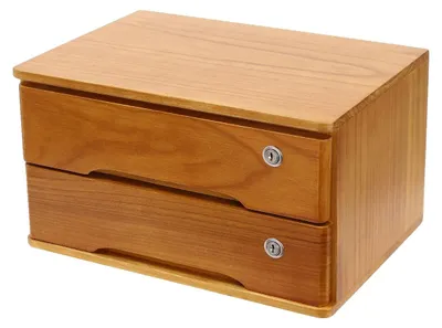 Zdjęcie produktu dla Pudełko do przechowywania, organizer z 2 szufladami, nowoczesny design, kolor: żółty