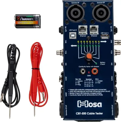 Image de Hosa CBT-500 Testeur de câbles audio, noir