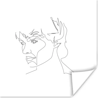 Produktbild von MuchoWow® Poster Männer - Gesicht - Schwarz - Weiß 50x50 cm - Wohnzimmerdekoration