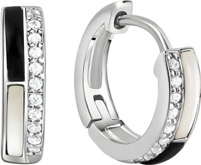 Produktbild von V Creolen 925/- Sterling Silber 1,5cm weiß Zirkonia weiß 279210012