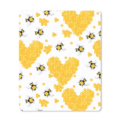 Produktbild von MuchoWow® Mauspad Mousepad Biene - Valentinstag - Honig 30x40 cm - Mousepads - Maus Mat - Pad - Mausunterlage - Mausmatten